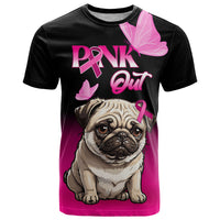 Personalised Pink Out T Shirt Pug Dog Breast Cancer Awareness - Wonder Print Shop
