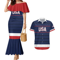 Custom USA Hockey Team Couples Matching Mermaid Dress and Hawaiian Shirt Go Champions