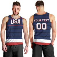 Custom USA Hockey Team Men Tank Top Go Champions