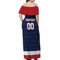 Custom USA Hockey Team Off Shoulder Maxi Dress Go Champions