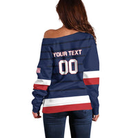 Custom USA Hockey Team Off Shoulder Sweater Go Champions