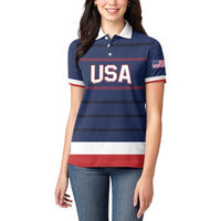 Custom USA Hockey Team Women Polo Shirt Go Champions
