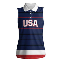 Custom USA Hockey Team Women Sleeveless Polo Shirt Go Champions