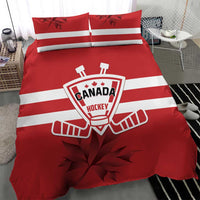 Canada Hockey Team Bedding Set Maple Leaf Red Version