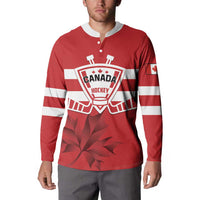 Custom Canada Hockey Team Button Sweatshirt Maple Leaf Red Version