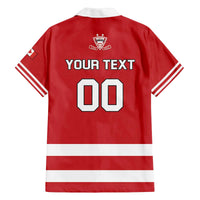 Custom Canada Hockey Team Family Matching Off The Shoulder Long Sleeve Dress and Hawaiian Shirt Maple Leaf Red Version