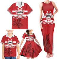 Custom Canada Hockey Team Family Matching Tank Maxi Dress and Hawaiian Shirt Maple Leaf Red Version