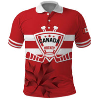 Custom Canada Hockey Team Polo Shirt Maple Leaf Red Version