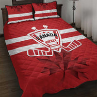 Canada Hockey Team Quilt Bed Set Maple Leaf Red Version