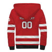 Custom Canada Hockey Team Sherpa Hoodie Maple Leaf Red Version