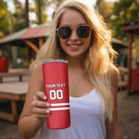 Custom Canada Hockey Team Skinny Tumbler Maple Leaf Red Version