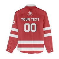 Custom Canada Hockey Team Women Casual Shirt Maple Leaf Red Version