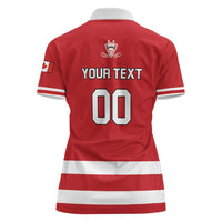 Custom Canada Hockey Team Women Polo Shirt Maple Leaf Red Version