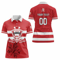 Custom Canada Hockey Team Women Polo Shirt Maple Leaf Red Version