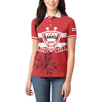 Custom Canada Hockey Team Women Polo Shirt Maple Leaf Red Version