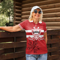Custom Canada Hockey Team Women Polo Shirt Maple Leaf Red Version