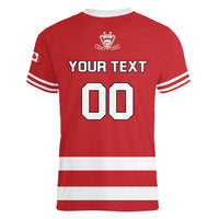 Custom Canada Hockey Team Women V-Neck T-Shirt Maple Leaf Red Version