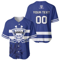 Custom Canada Hockey Team Baseball Jersey Maple Leaf Blue Version