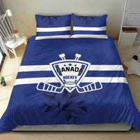 Canada Hockey Team Bedding Set Maple Leaf Blue Version