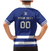 Custom Canada Hockey Team Family Matching Mermaid Dress and Hawaiian Shirt Maple Leaf Blue Version