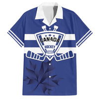 Custom Canada Hockey Team Family Matching Summer Maxi Dress and Hawaiian Shirt Maple Leaf Blue Version