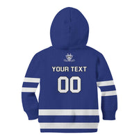 Custom Canada Hockey Team Kid Hoodie Maple Leaf Blue Version