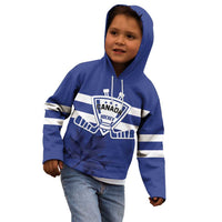 Custom Canada Hockey Team Kid Hoodie Maple Leaf Blue Version