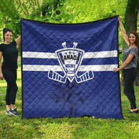 Canada Hockey Team Quilt Maple Leaf Blue Version