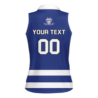 Custom Canada Hockey Team Women Sleeveless Polo Shirt Maple Leaf Blue Version