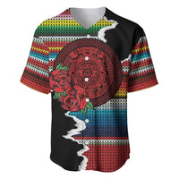 Mexico Aztec Circle Baseball Jersey Poncho Pattern
