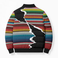 Mexico Aztec Circle Bomber Puffer Jacket Poncho Pattern