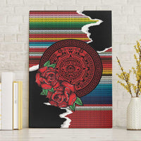 Mexico Aztec Circle Canvas Wall Art Poncho Pattern