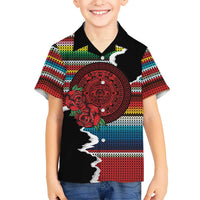 Mexico Aztec Circle Kid Hawaiian Shirt Poncho Pattern