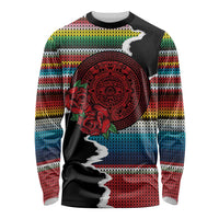 Mexico Aztec Circle Long Sleeve Shirt Poncho Pattern