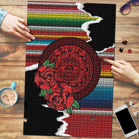 Mexico Aztec Circle Puzzle Poncho Pattern