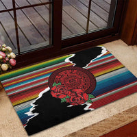 Mexico Aztec Circle Rubber Doormat Poncho Pattern