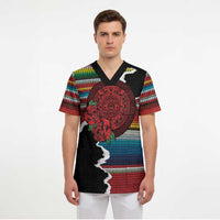 Mexico Aztec Circle Scrub Top Poncho Pattern