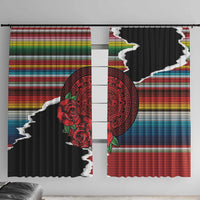 Mexico Aztec Circle Window Curtain Poncho Pattern