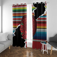 Mexico Aztec Circle Window Curtain Poncho Pattern