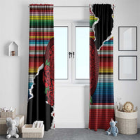 Mexico Aztec Circle Window Curtain Poncho Pattern