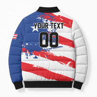 Custom Football 2026 Puerto Rico Bomber Puffer Jacket Come On El Huracan Azul