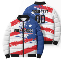 Custom Football 2026 Puerto Rico Bomber Puffer Jacket Come On El Huracan Azul