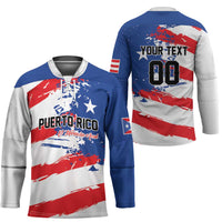 Custom Football 2026 Puerto Rico Hockey Jersey Come On El Huracan Azul