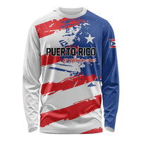 Custom Football 2026 Puerto Rico Long Sleeve Shirt Come On El Huracan Azul