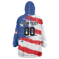 Custom Football 2026 Puerto Rico Wearable Blanket Hoodie Come On El Huracan Azul