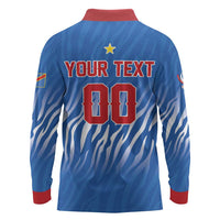 Custom Football 2026 DR Congo Leopards Long Sleeve Polo Shirt Warriors of the Equator
