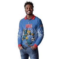 Custom Football 2026 DR Congo Leopards Long Sleeve Polo Shirt Warriors of the Equator