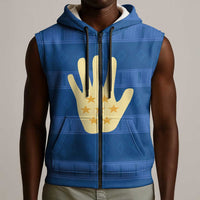 Kingdom of Loango Sleeveless Zip Hoodie African Pattern Flag Stylized