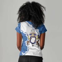 Kingdom of Loango Women V-Neck T-Shirt African Pattern Flag Stylized