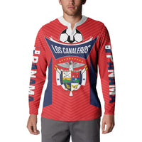 Personalized Panama 2024 Football Button Sweatshirt Go Los Canaleros - Wonder Print Shop